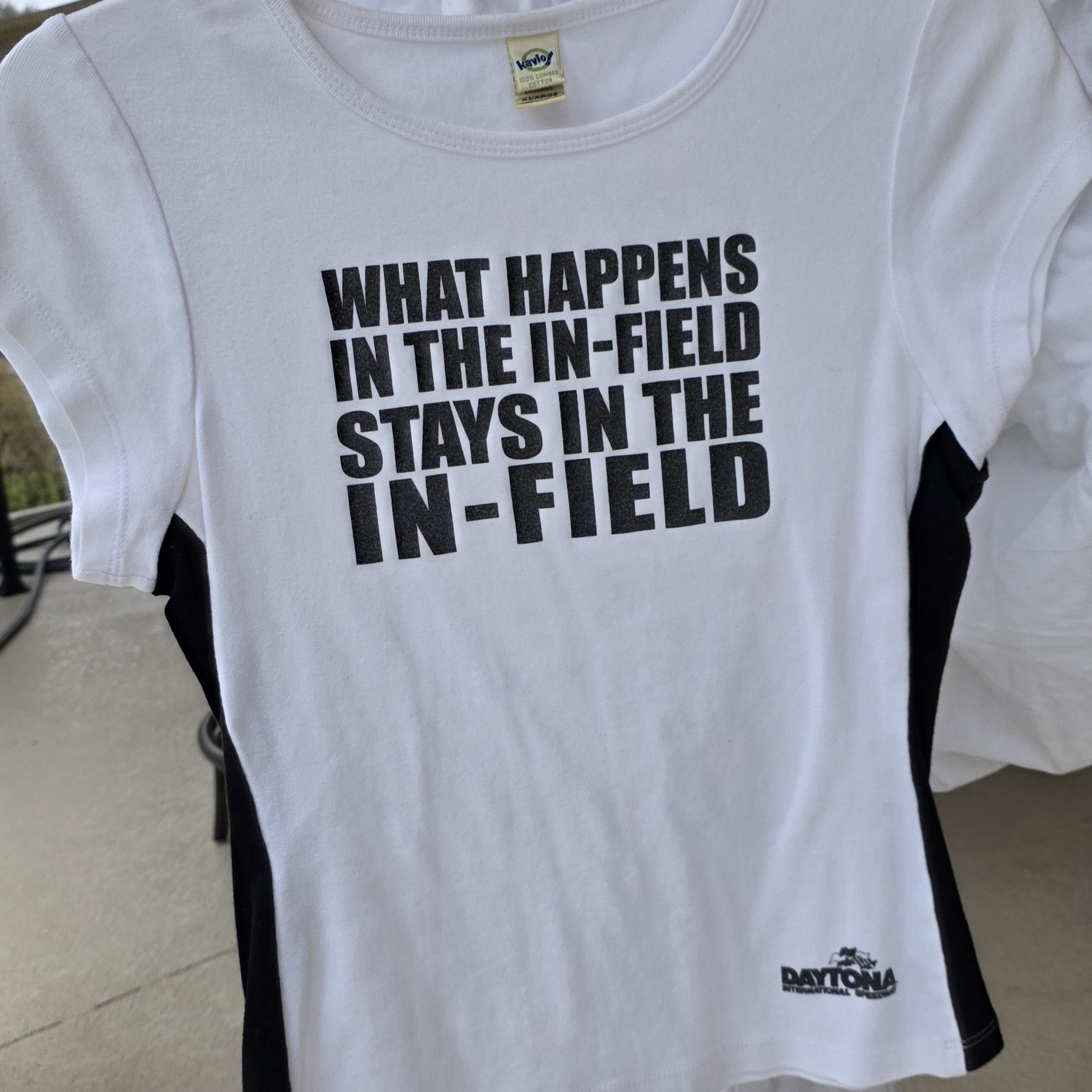 Daytona White And Black Womens Short Sleeve Tee